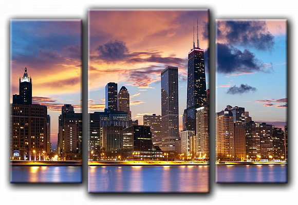 Картина Огни Чикаго - Из трех частей 