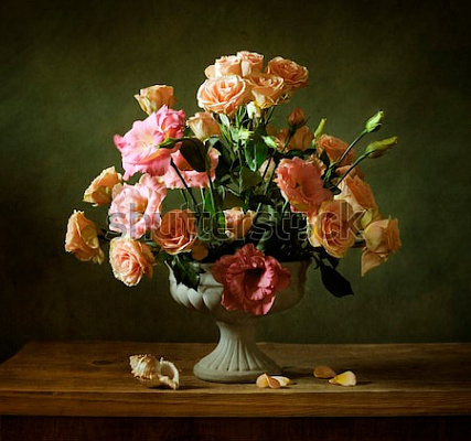 Картина Класичний букет на столі - Квіти 