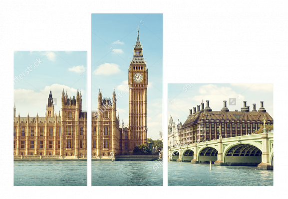 Картина Биг Бен. Лондон - Из трех частей 