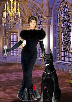 Картина Жінка та собака Баскервілей - Жіночі сучасні 