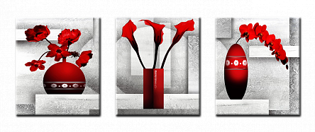 Цветы в вазе 4. Триптих