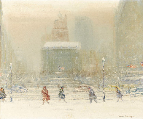Картина Отель Плаза зимой - Бертельсен Йоханн 