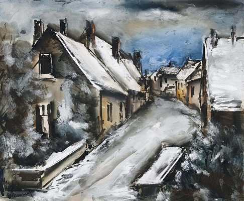 Картина Сільська вулиця під снігом 2 - Вламінк Моріс Де 