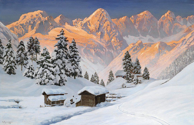 Картина Домик в Альпах  - Арнеггер Алоиз 