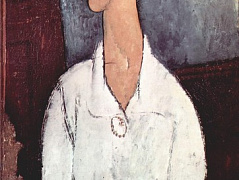 Портрет Лунии Чеховской в белой блузе