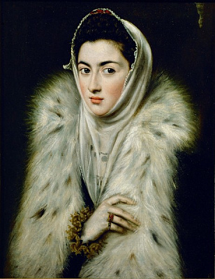 Картина Портрет дамы в меховой накидке - Эль Греко 