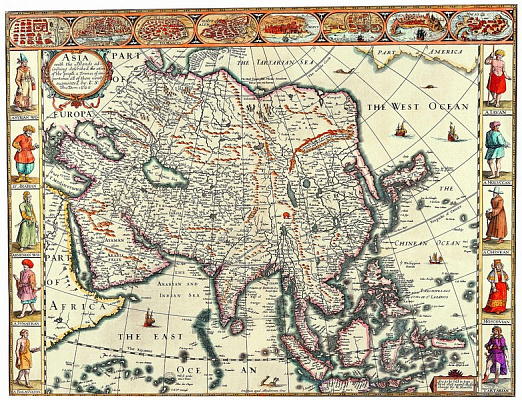 Картина Карта Азии - Карты на стену 