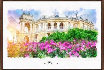 Одесса. Оперный театр и цветы