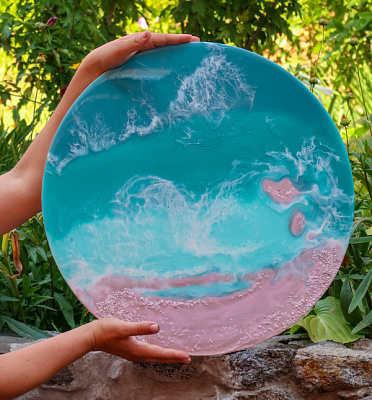 Картина Розовый песок на берегу океана - Пейзаж 