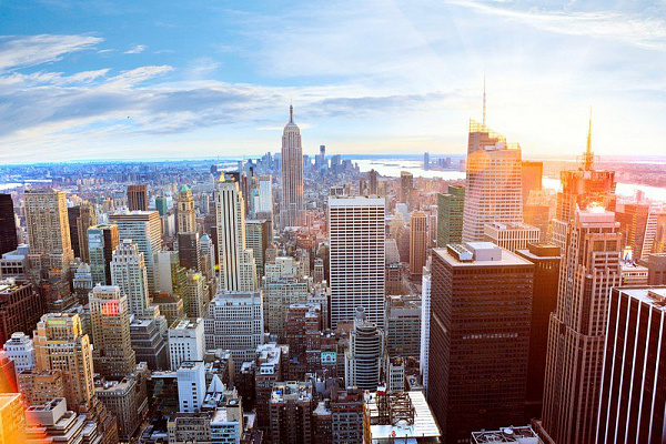 Картина Лучи солнца над Нью-Йорком - Город 