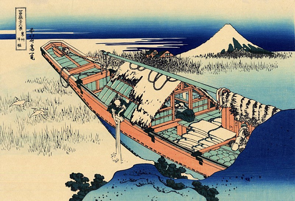 Картина Канал Усибори в провинции Дзёсю - Японская живопись 