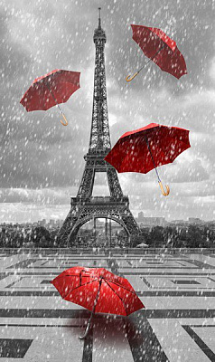 Картина Паризький дощ - Чорно-біле 