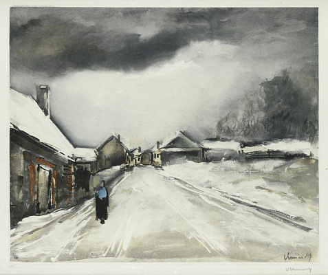 Картина Деревенская улица под снегом - Вламинк Морис Де 