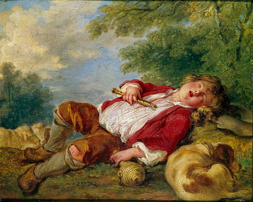 Картина Спящий пастушок - Буше Франсуа 
