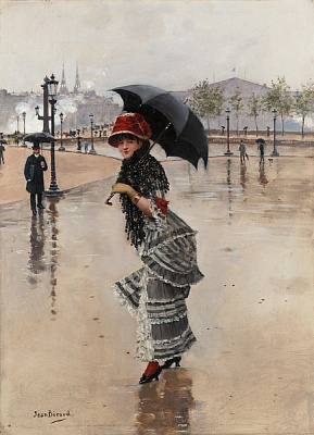 Картина У дощовий день на площі Конкорд - Беро Жан 