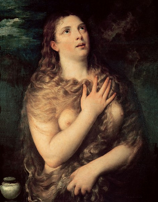 Картина Кающаяся Мария Магдалина (Флоренция, Палаццо Питти) - Вечеллио Тициан 