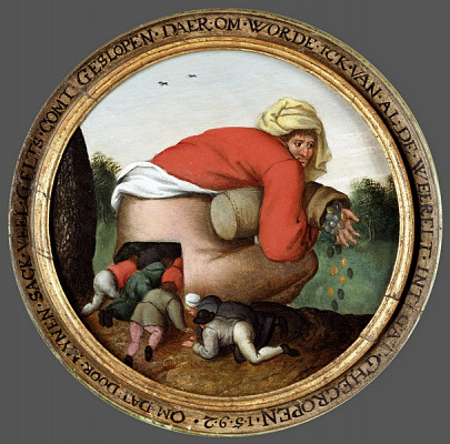 Картина Фламандские пословицы 17 - Брейгель Питер Младший 