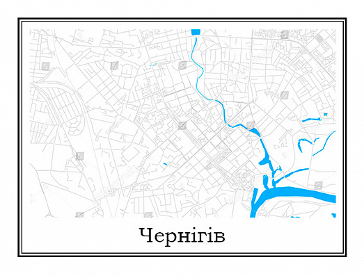Картина Карта Чернігова - Карти на стіну 