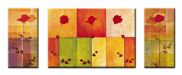 Картина Троянди 3 - З нерівними частинами 