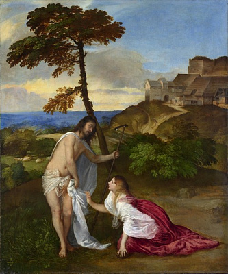 Картина Не торкайся до Мене (Христос після воскресіння і св.Марія Магдалина) - Вечелліо Тіціан 