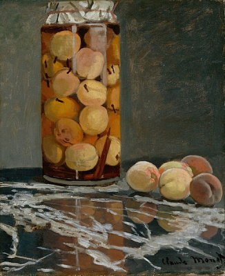 Картина Банку з персиками - Моне Клод 
