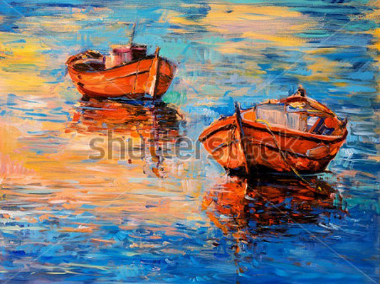Картина Две рыбацкие лодки - Николов Ивайло  