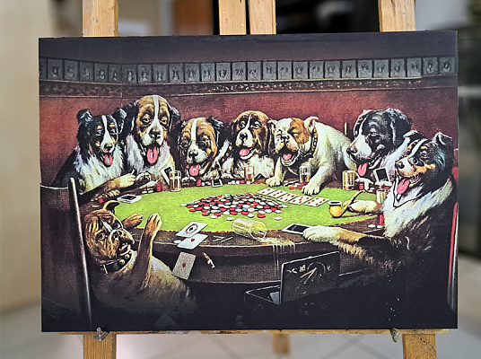 Картина Собаки, играющие в покер. Готовая - Со скидкой 