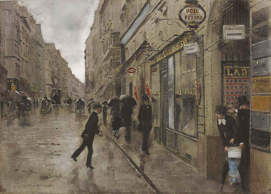 Картина На вулиці Рішельє в дощ - Беро Жан 