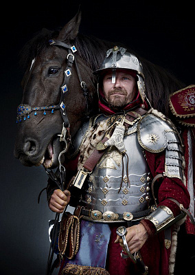 Картина Рыцарь с конем - Военные 