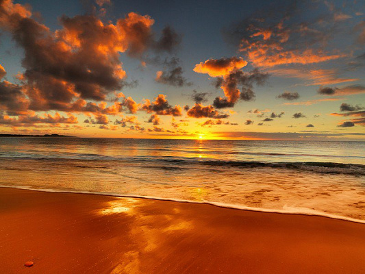 Картина Приплив на заході сонця - Природа 