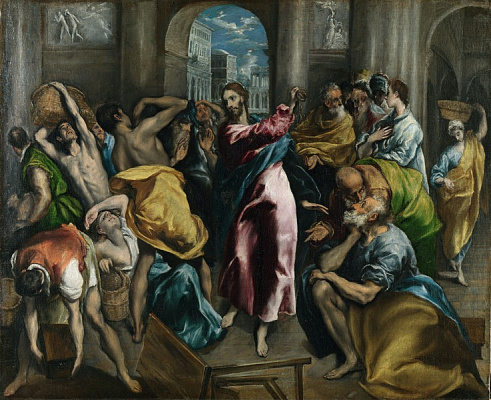 Картина Вигнання торгуючих із храму (Лондон, Національна галерея) - Ель Греко 