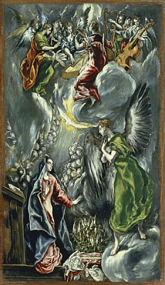 Картина Благовіщення (Мадрид, Музей Тіссен-Борнеміс) - Ель Греко 