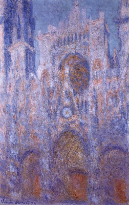 Картина Руанский собор, гармония серого и розового - Моне Клод 