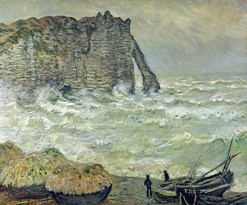 Картина Этрета, бурное море - Моне Клод 