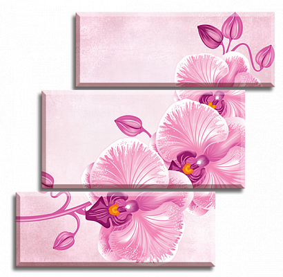 Картина Розовая орхидея 2 - Из трех частей 