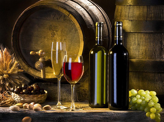 Картина Бочковое вино - Еда-напитки 