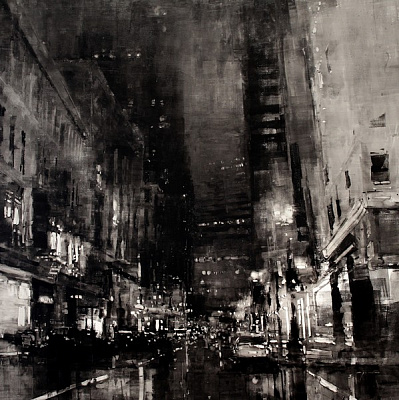 Картина Ночной городской пейзаж - Манн Джереми 