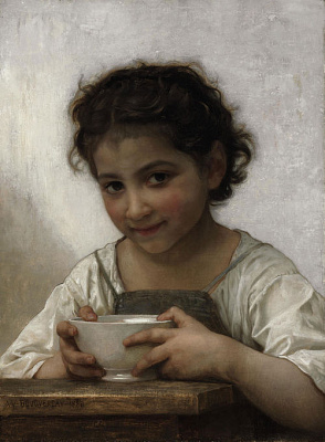 Картина Молочный суп - Бугро Уильям-Адольф 