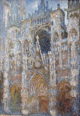 Картина Руанский собор, гармония голубого  - Моне Клод 