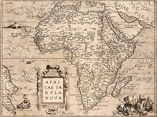 Картина Карта Африки 1570г - Карты на стену 