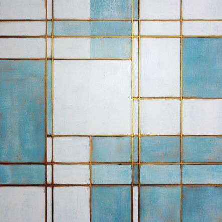 Абстрактная композиция с белым и голубым