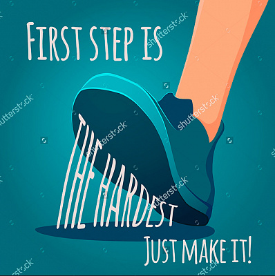 Картина "First step" - Мотивационные постеры и плакаты 