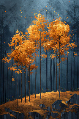 Картина Золоті дерева 2 - Штучний Інтелект 