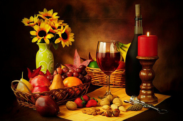 Картина Осеннее вино - Еда-напитки 