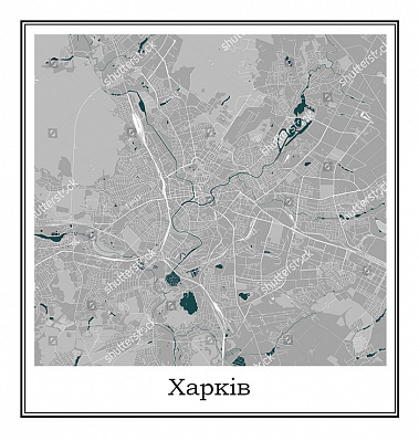 Картина Карта Харькова - Карты на стену 