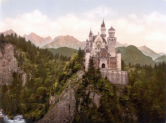 Картина Замок на вершине горы - Природа 