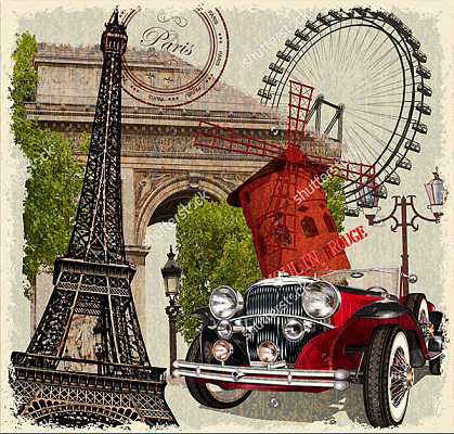 Картина Путешествие в Париж - Мотивационные постеры и плакаты 