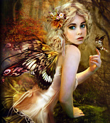 Юная фея и бабочка