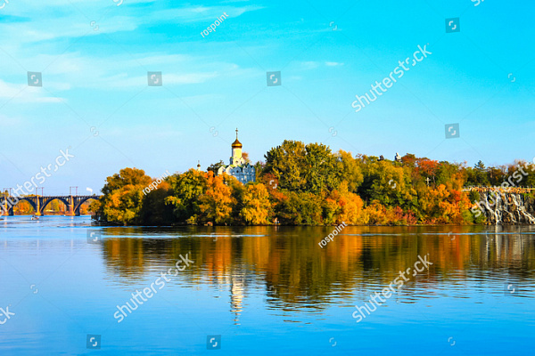 Картина Вид на острів, Дніпро - Місто 