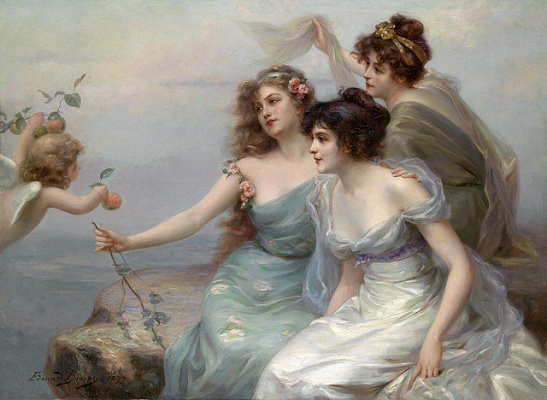 Картина Три девушки - Биссон Эдуард 